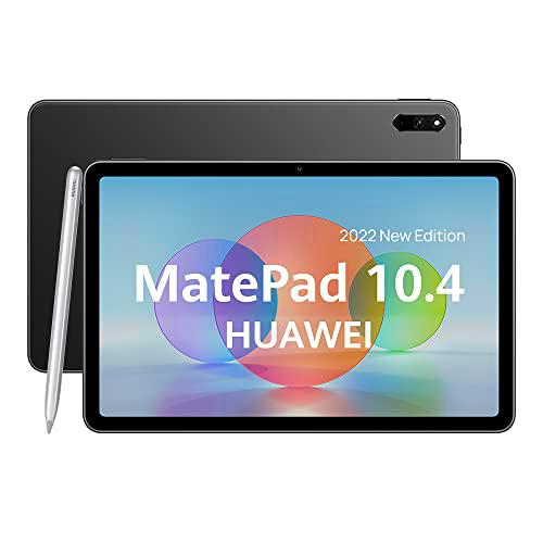 HUAWEI MatePad 10.4'' 2022 New Edition con M-Pencil,Pantalla 2K FullView,4 GB RAM+128GB ROM,Batería 7250 mAh,Cuatro Altavoces de Gran amplitud con cancelación de Ruido, Gray