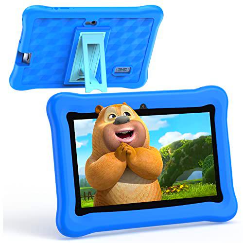 MASKJET Tablet Niños 7 Pulgadas Android 11 Quad Core Tablets PC para Niños WiFi Bluetooth 1024x600 Tablet Infantil 2GB 16GB Doble Cámara Kid-Proof Funda Tablet Niños Educativo (Azul), M88