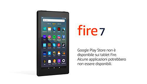 Tablet Fire 7, pantalla de 7'', 16 GB (Negro) - Sin publicidad